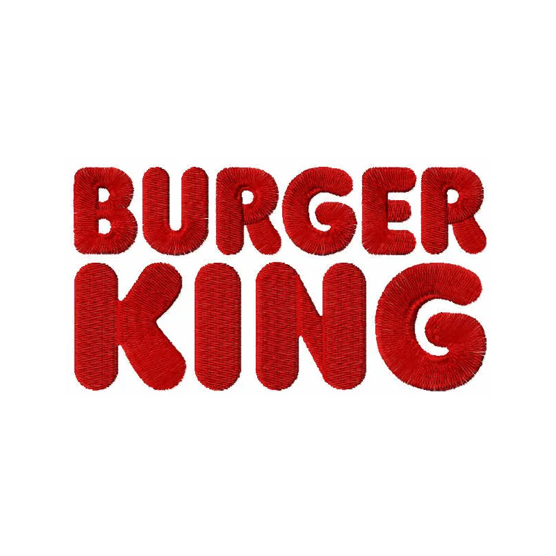Burger King 2021 wordmark logo embroidery design file preview