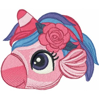 Sea unicorn head embroidery design - Embroidery Design
