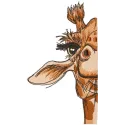 Half giraffe embroidery design preview showing detailed stitching pattern