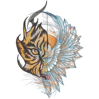 Tiger wings embroidery design - Embroidery Design