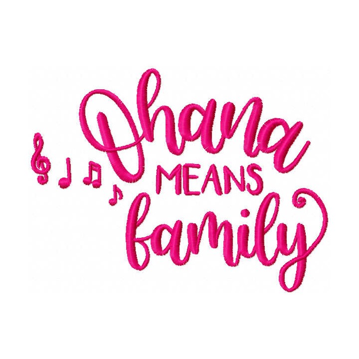 Ohana means family embroidery design - Embroidery Design