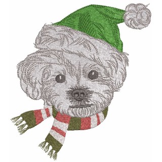 Dog winter outfit embroidery design - Embroidery Design