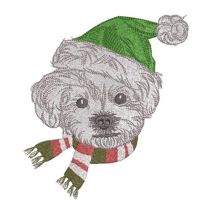 Dog winter outfit embroidery design - Embroidery Design