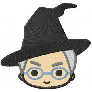 Professor McGonagall head embroidery design - Embroidery Design