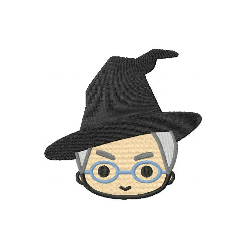 Professor McGonagall head embroidery design preview showing detailed stitched portrait