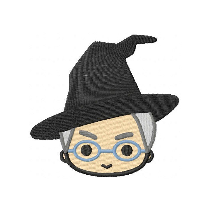 Professor McGonagall head embroidery design - Embroidery Design