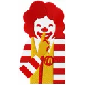 Ronald secret embroidery design preview showing stitched fast food character motif