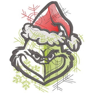 Grinch new Christmas look embroidery design - Embroidery Design