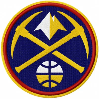 Denver Nuggets 2019 alternative logo embroidery design preview showing stitched basketball team crest