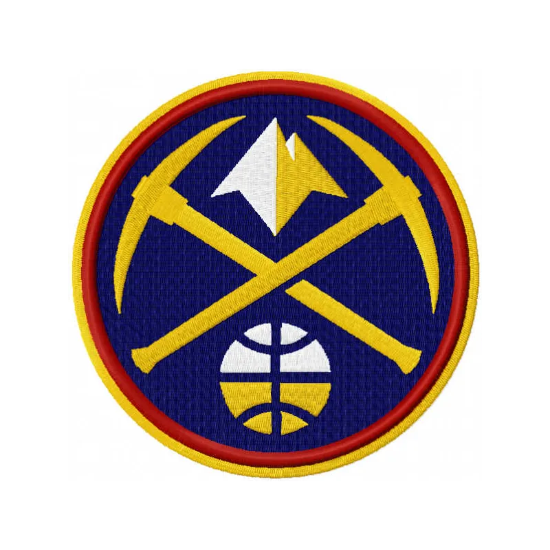 Denver Nuggets 2019 alternative logo embroidery design preview showing stitched basketball team crest