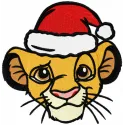 Simba Santa hat embroidery design preview showing festive stitching pattern