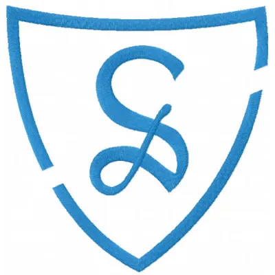 Sartell Sabres sport team logo embroidery design preview showing stitched athletic insignia