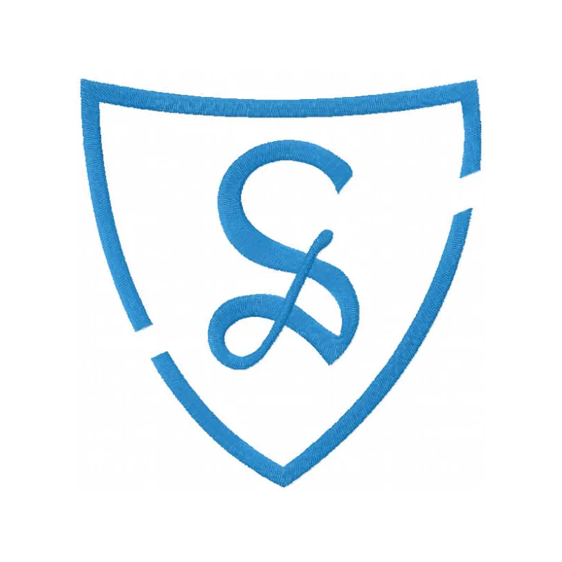 Sartell Sabres sport team logo embroidery design preview showing stitched athletic insignia