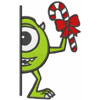 Christmas Mike outside the door embroidery design - Embroidery Design