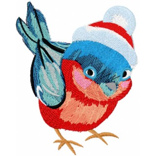 Baby bullfinch embroidery design - Embroidery Design