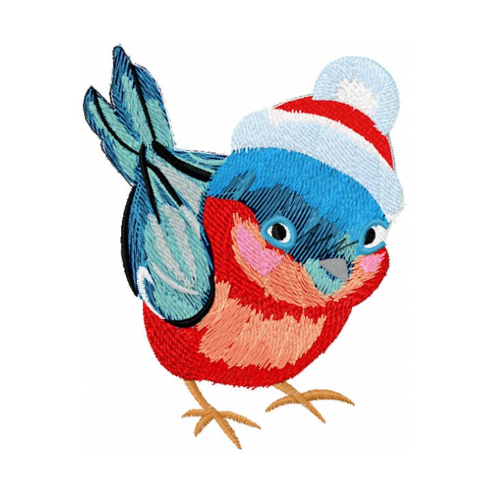 Baby bullfinch embroidery design - Embroidery Design