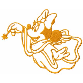 Minnie Mouse Christmas Angel with magic wand embroidery design - Embroidery Design