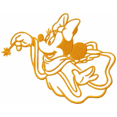 Minnie Mouse Christmas Angel with magic wand embroidery design preview
