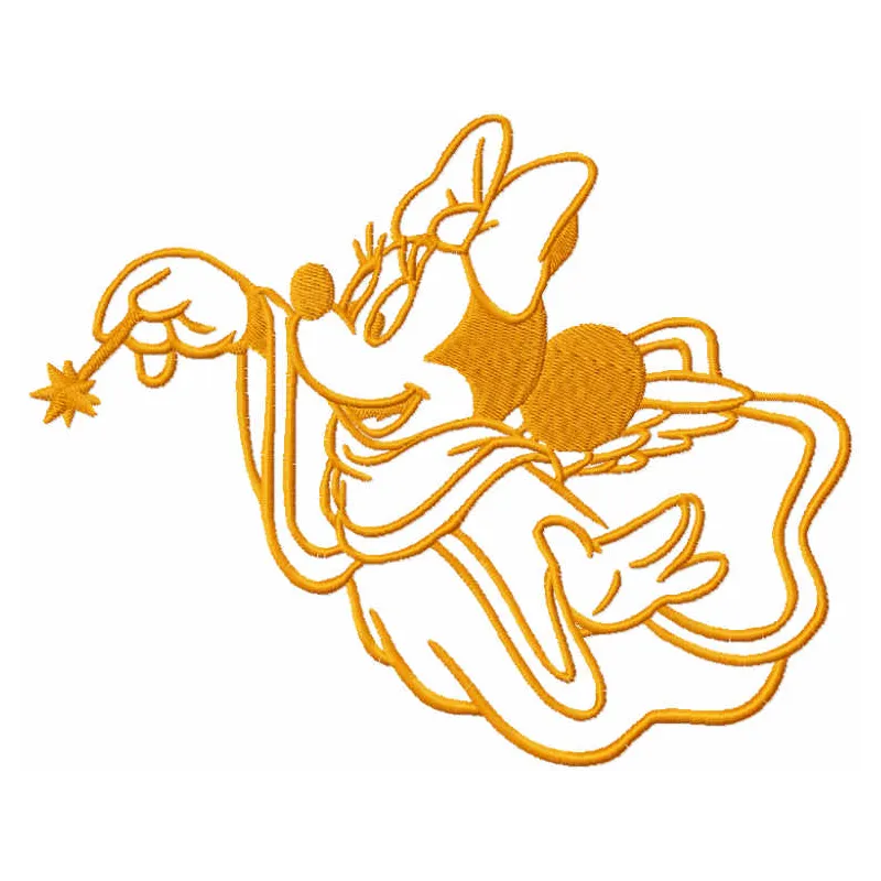 Minnie Mouse Christmas Angel with magic wand embroidery design preview