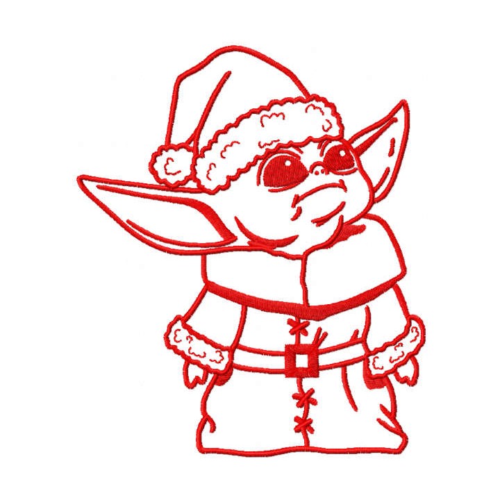 Yoda Santa Claus embroidery design - Embroidery Design