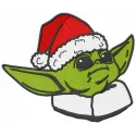 Yoda Santa embroidery design featuring the beloved Star Wars character in festive holiday attire