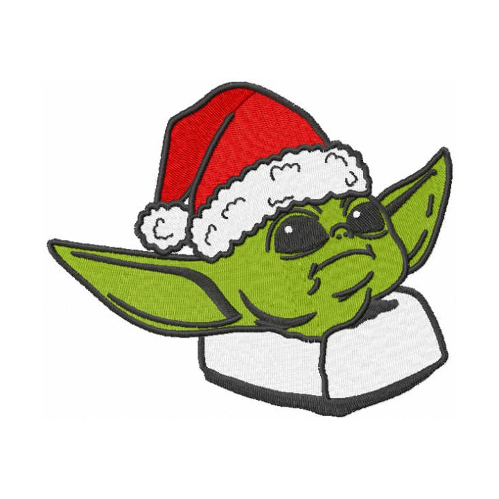 Yoda Santa embroidery design - Embroidery Design
