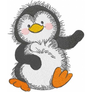 Dancing penguin embroidery design - Embroidery Design