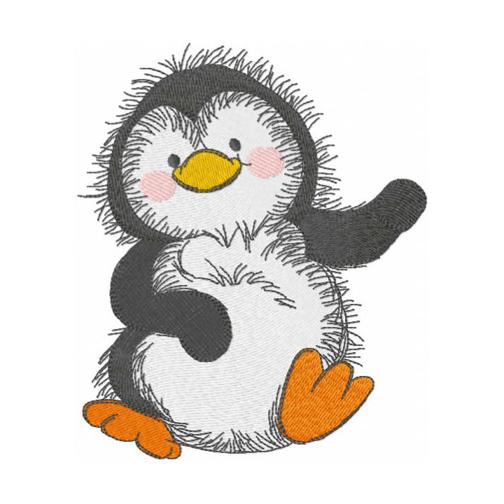 Dancing penguin embroidery design - Embroidery Design