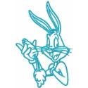 Bugs Bunny love carrot one colored embroidery design preview showing stitching pattern