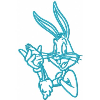 Bugs bunny love carrot one colored embroidery design - Embroidery Design