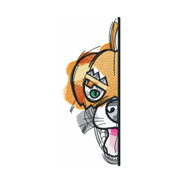 Pumpkin dog half embroidery design - Embroidery Design