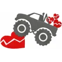 Heartbreaker track embroidery design preview showing stitched text pattern for baby items