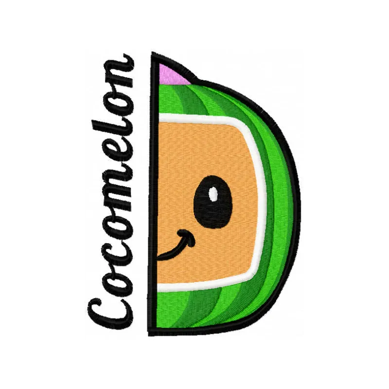 Cocomelon game time embroidery design preview showing colorful stitched pattern