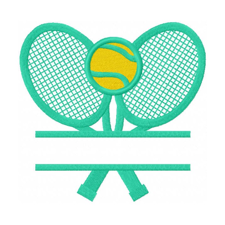 Tennis monogram embroidery design - Embroidery Design