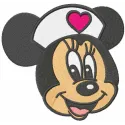 Minnie heart doctor embroidery design preview showing stitched pattern