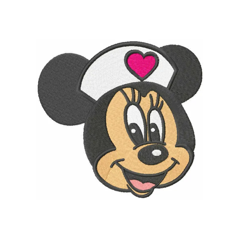 Minnie heart doctor embroidery design preview showing stitched pattern