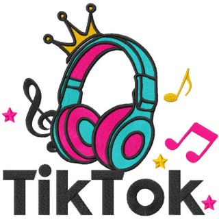 Tik tok music queen embroidery design - Embroidery Design