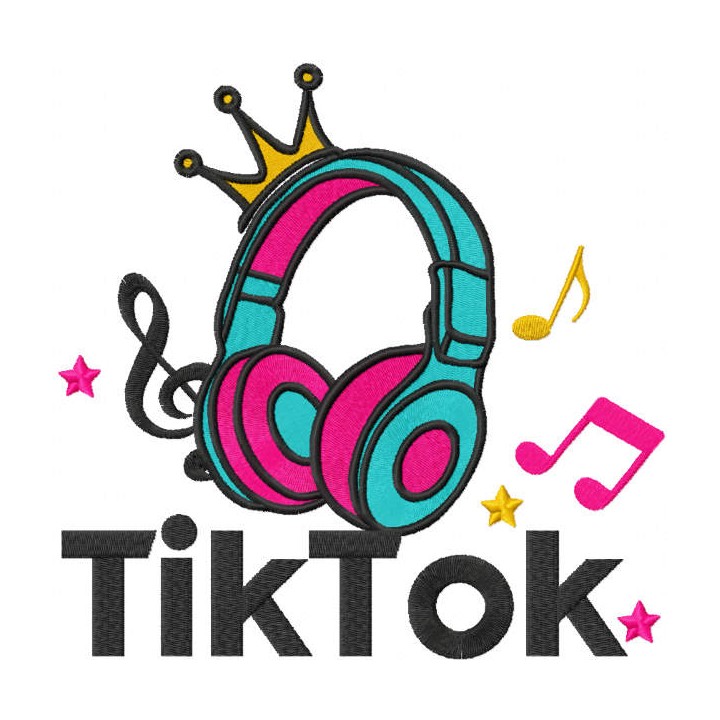 Tik tok music queen embroidery design - Embroidery Design