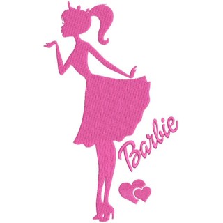 Barbie kiss embroidery design - Embroidery Design