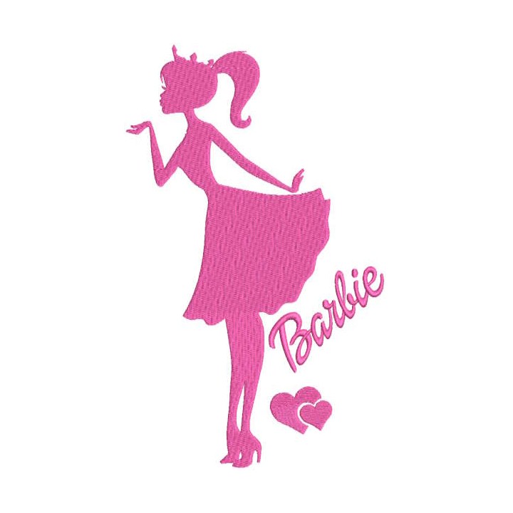 Barbie kiss embroidery design - Embroidery Design