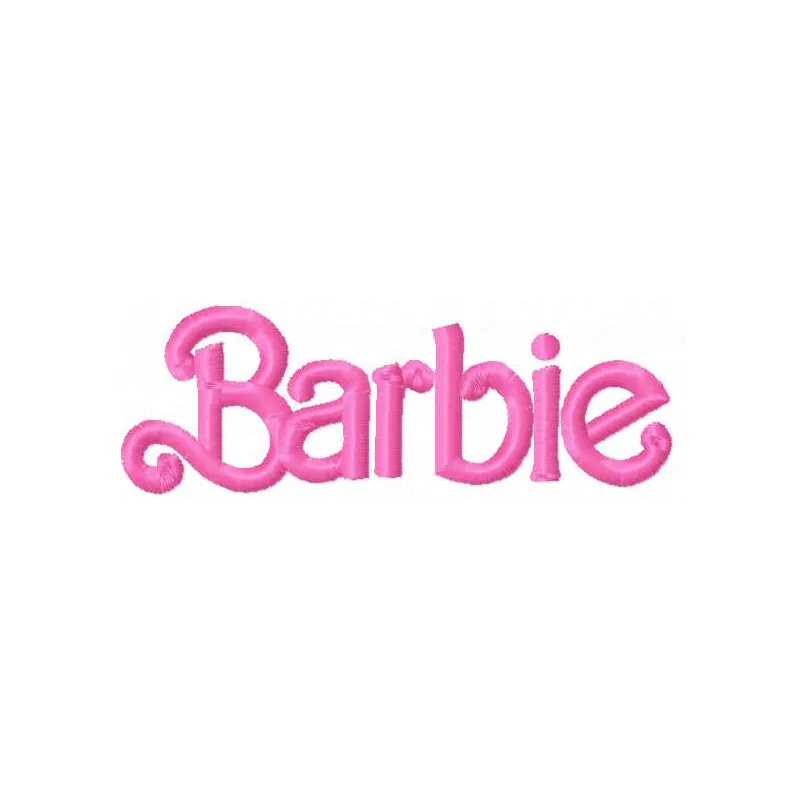 Barbie vintage style logo embroidery design preview showing retro lettering pattern