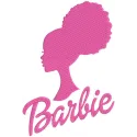 Afro Barbie embroidery design featuring detailed stitching pattern