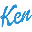 Ken name embroidery design preview showing stitched lettering pattern
