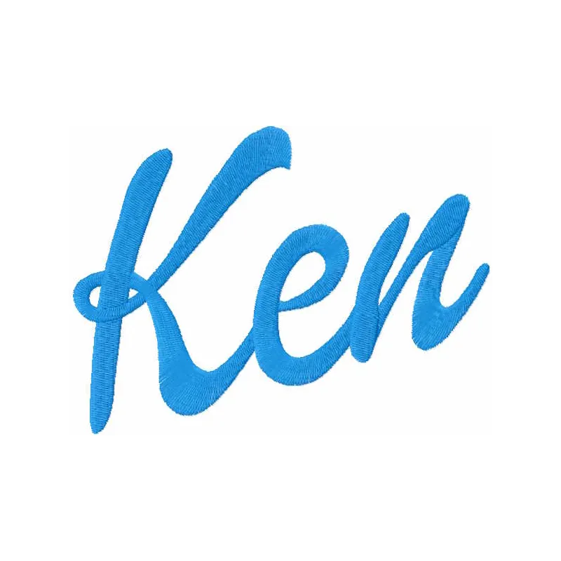 Ken name embroidery design preview showing stitched lettering pattern
