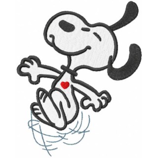 Snoopy jumping embroidery design - Embroidery Design