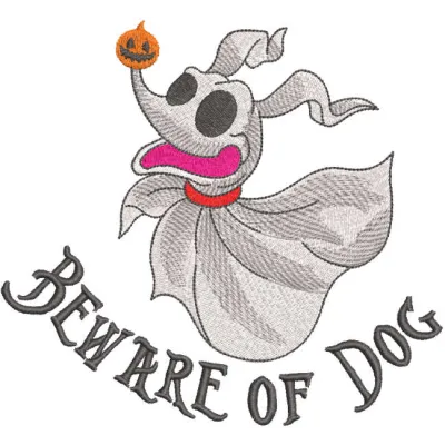 Beware of Dog Stitching Pattern | Halloween Christmas Fusion