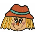Scarecrow head embroidery design with straw details and classic features