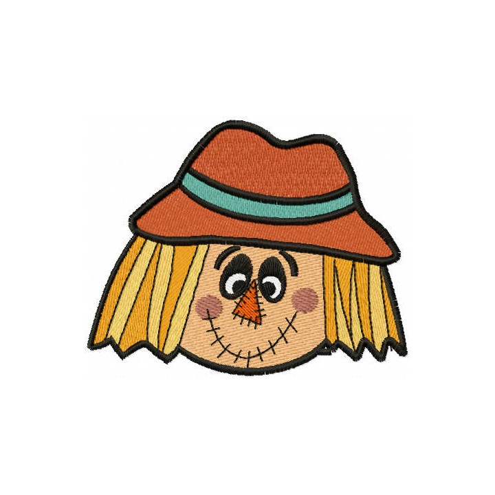 Scarecrow head embroidery design - Embroidery Design