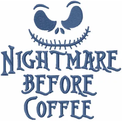 Nightmare Before Coffee Stitching Pattern