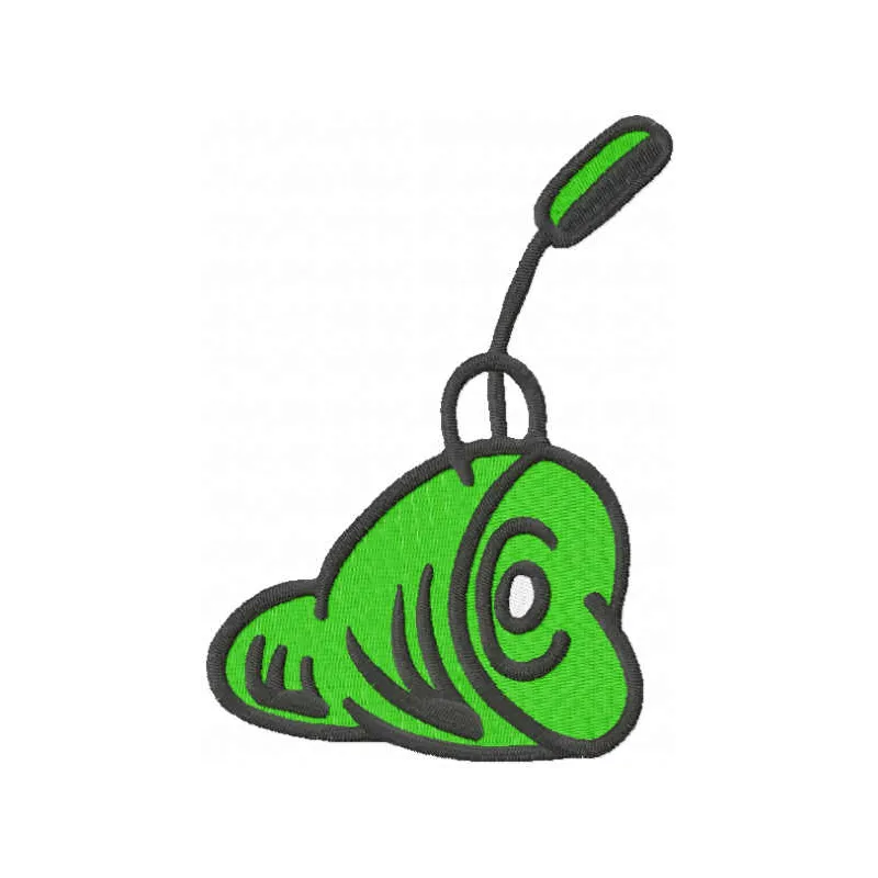 Green ham embroidery design preview showing stitched Dr. Seuss-inspired pattern